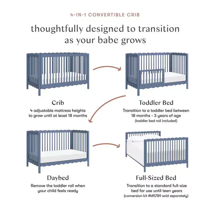 Babyletto Swell 4-in-1 Convertible Crib with Toddler Bed Conversion Kit