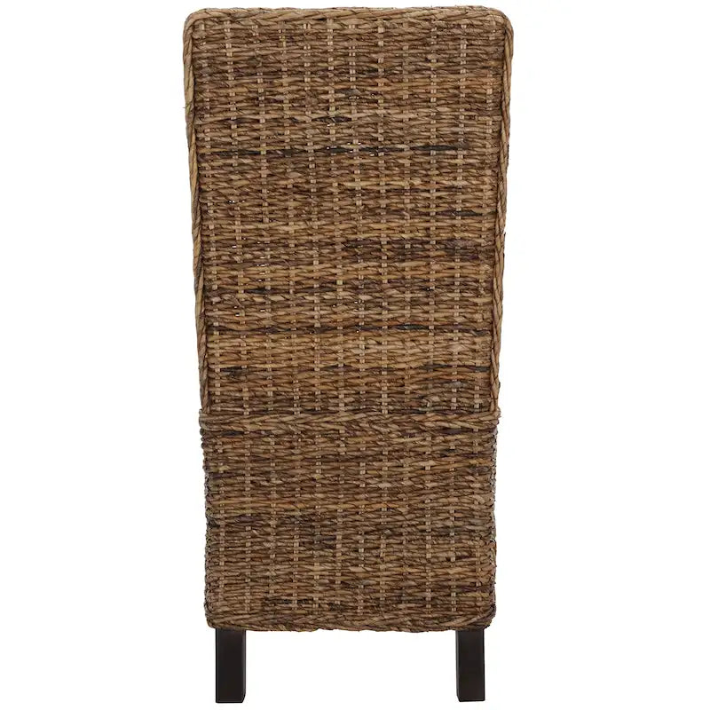 Set of 2 Natural Wicker Dining Chairs 19W x 22D x 41H, Boho Coastal Style