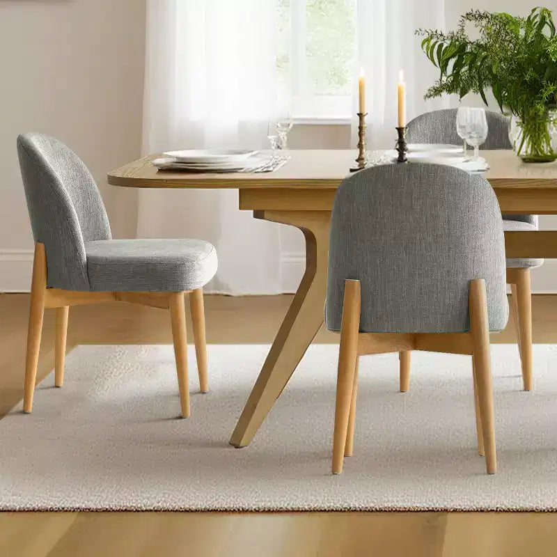 7-Piece Dining Table Set, 78-96 Extendable Trestle Base Table with Upholstered Chairs Featuring Solid Wood Legs-Panipeachy