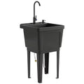 Portable Utility Sink Laundry Tub, Freestanding Laundry Sink with Faucet Soap Dispenser Hoses