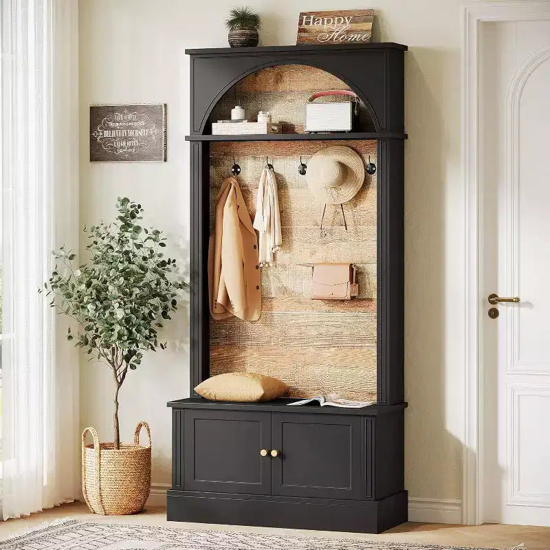 Lantine 70.86 Hall Tree with Bench, 4-in-1 Entryway Storage: Coat Rack, Shoe Shelf, Mudroom Bench for Hallway