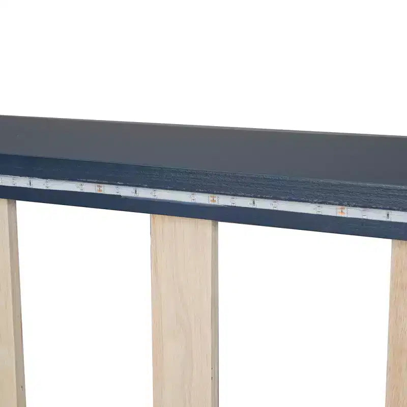 Whisen Wood Twin Size Race Car-Shaped Platform Bed with LED and Upholstered Backrest