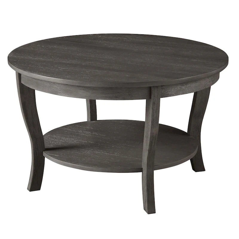 Convenience Concepts American Heritage Round Coffee Table with Shelf