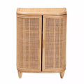 bali & pari Yanka Natural Rattan Storage Cabinet Natural: Handcrafted, 2-Shelf, Bohemian Design