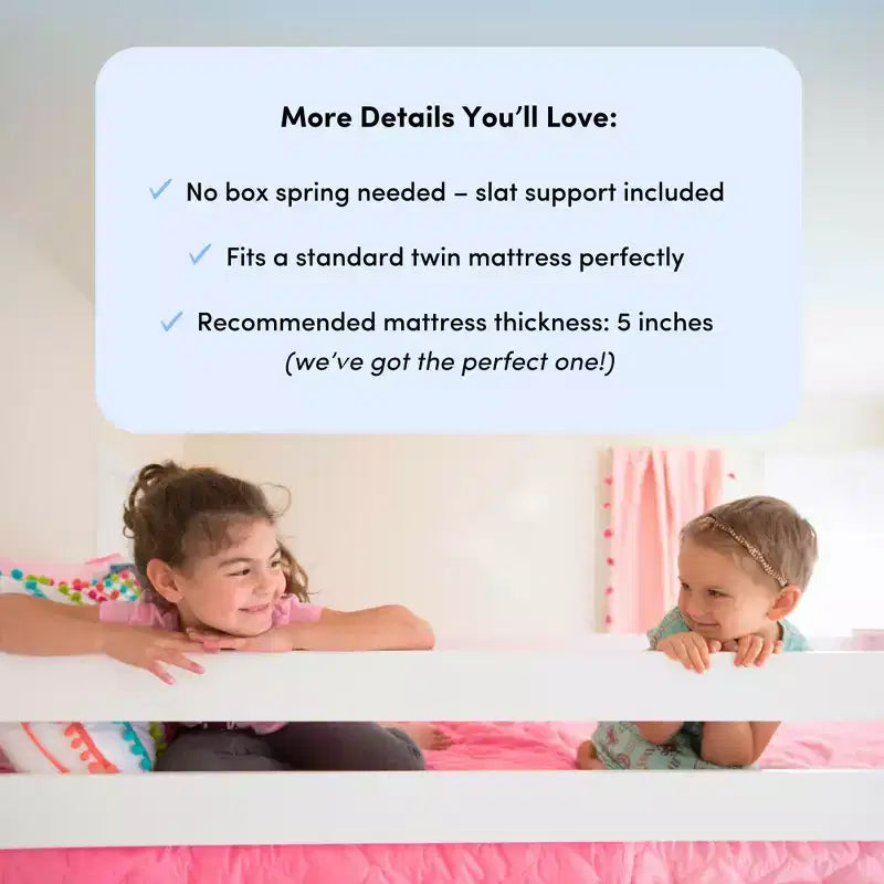 Max & Lily Bunk Bed Twin over Full with Trundle, Solid Wood Scandinavian Style Bunk Beds for Kids