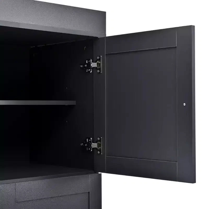 77H Freestanding Kitchen Pantry, Farmhouse Storage Cabinet with Adjustable Shelves, Door Shelves, Drawers & Wine Racks - ModernLuxe