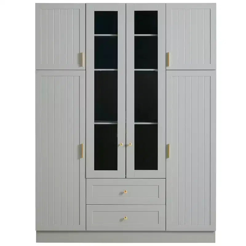 Whisen 71''H Freestanding Kitchen Storage Pantry, Large Dining Storage Cabinet Cupboard Sideboards With 6 Doors, Adjustable Shelves