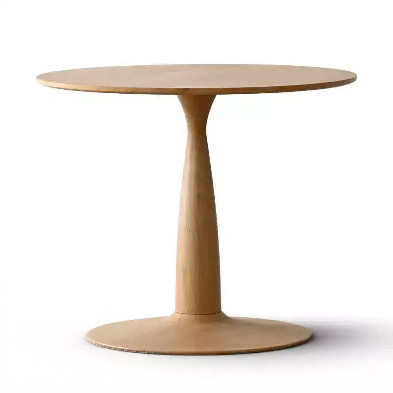 Table à manger ronde moderne avec piédestal, finition grain de bois, petite table de cuisine/table basse pour appartement, salle à manger et salon-Panipeachy