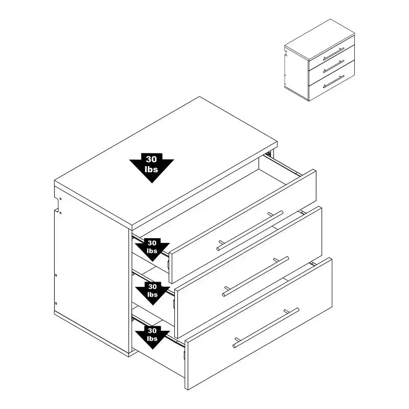 Hangups 3 Drawer Base Storage Cabinet - Prepac