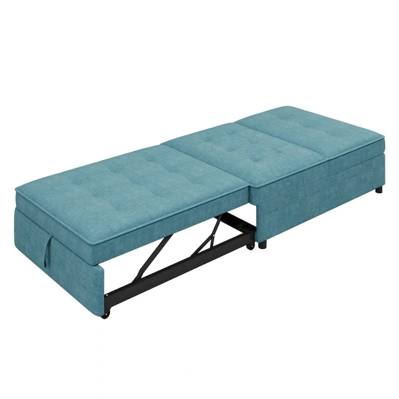 72.5 Linen 4-in-1 3-Seater Sleeper Sofa with 5-Level Adjustable Backrest And Storage Pocket