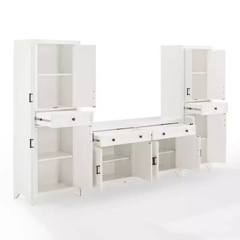 Ensemble buffet et garde-manger 3 pièces Tara aspect vieilli - Crosley
