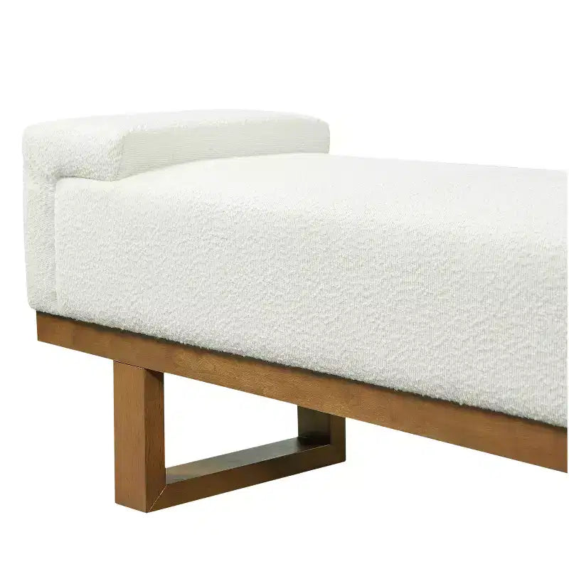Christopher Knight Home Paulina Modern Rubberwood Boucle Upholstered Bench