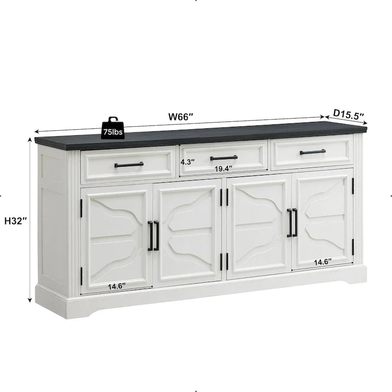 Farmhouse Buffet Sideboard Cabinet,Coffee Bar Wine Bar for Dining Room - N/A