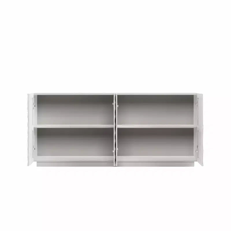59 Modern Spiral Sideboard Buffet Cabinet, Low Profile Art Entryway Storage Cabinet with 3D Ripple Texture Doors