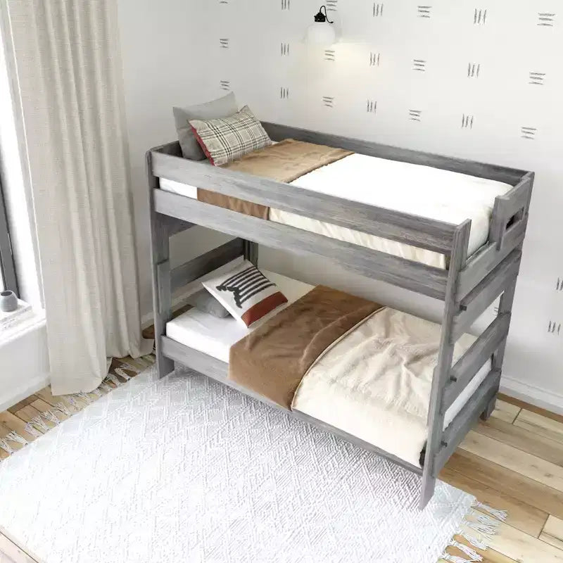 Plank+Beam Solid Wood Farmhouse Twin over Twin Bunk Bed for Adult