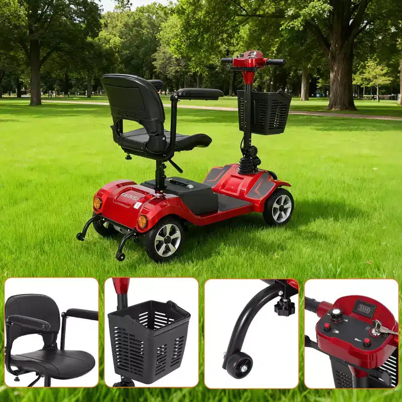 Foldable 4-Wheel Mobility Scooter for Adults, 330LBS Capacity, for Outdoor Use