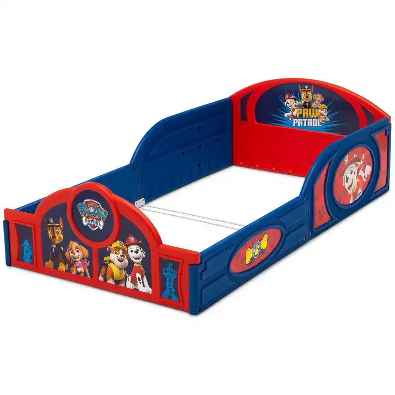 Delta Children Plastic Sleep and Play Toddler Kids' Bed with Attached Guardrails - PAW Patrol