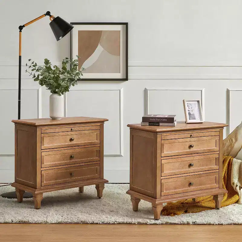 Giorgio 3 - Drawer end table with Built-In Outlets Set of 2|HULALA HOME