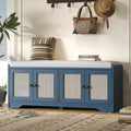 Banc de rangement rustique en bois Whisen, banc à chaussures d'entrée avec coussin amovible, étagères réglables