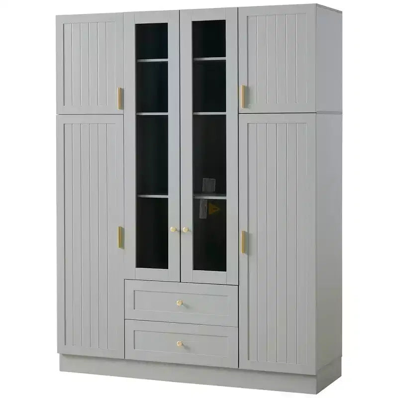 Whisen 71''H Freestanding Kitchen Storage Pantry, Large Dining Storage Cabinet Cupboard Sideboards With 6 Doors, Adjustable Shelves