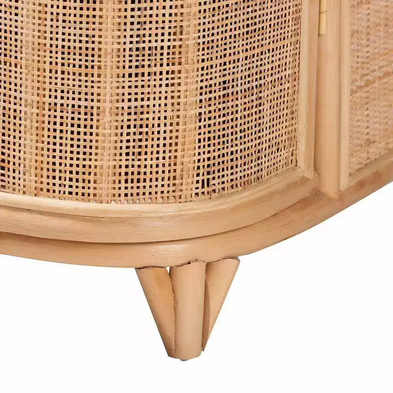 bali & pari Yanka Natural Rattan Storage Cabinet Natural: Handcrafted, 2-Shelf, Bohemian Design
