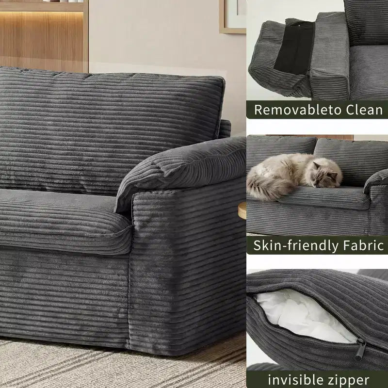 Canapé Dyonery 86 Cloud, assise profonde et accoudoirs larges, cadre robuste, design ergonomique respirant