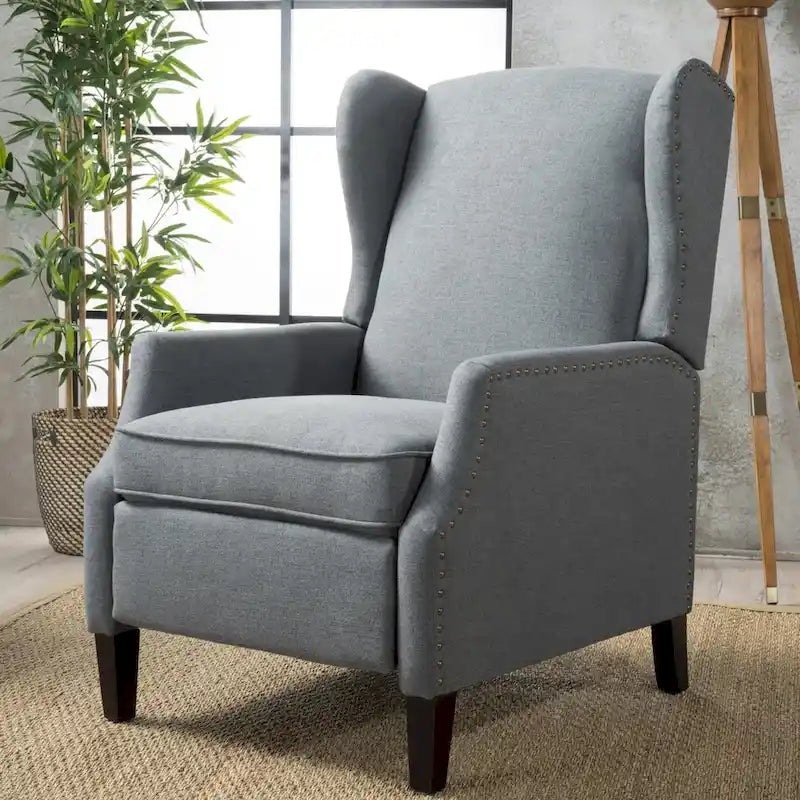 Wingback Push-Back Recliner Chair, Upholstered, Classic Style, Living Room Accent