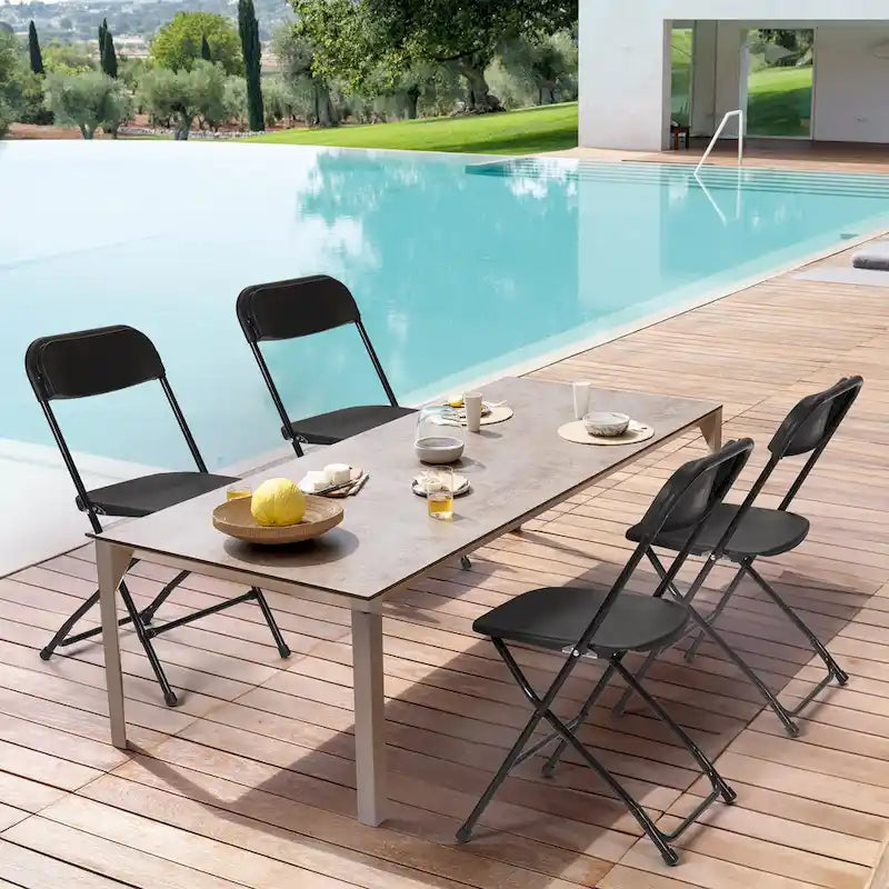 10 Pack Plastic Folding Chair 350lb. Capacity for Events Office Wedding Party Picnic Kitchen Dining