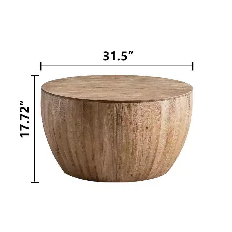 Retro round storage coffee table, made of wood, suitable for living room, dining room or office.