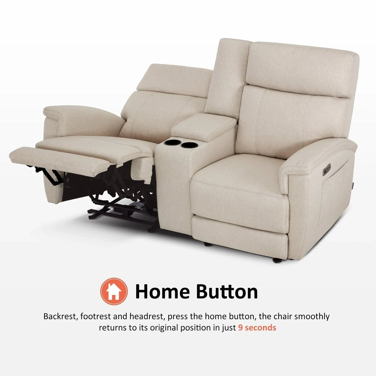 MCombo 60.2 Power Loveseat Recliner Sofa with Massage and Dual Heating, Adjustable Headrest, USB & Type C Port, Fabric