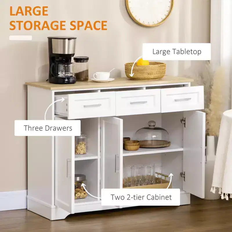 Modern Kitchen Sideboard Buffet Cabinet with Storage, Kitchen Island Dining Room Cabinet Living Room Furniture