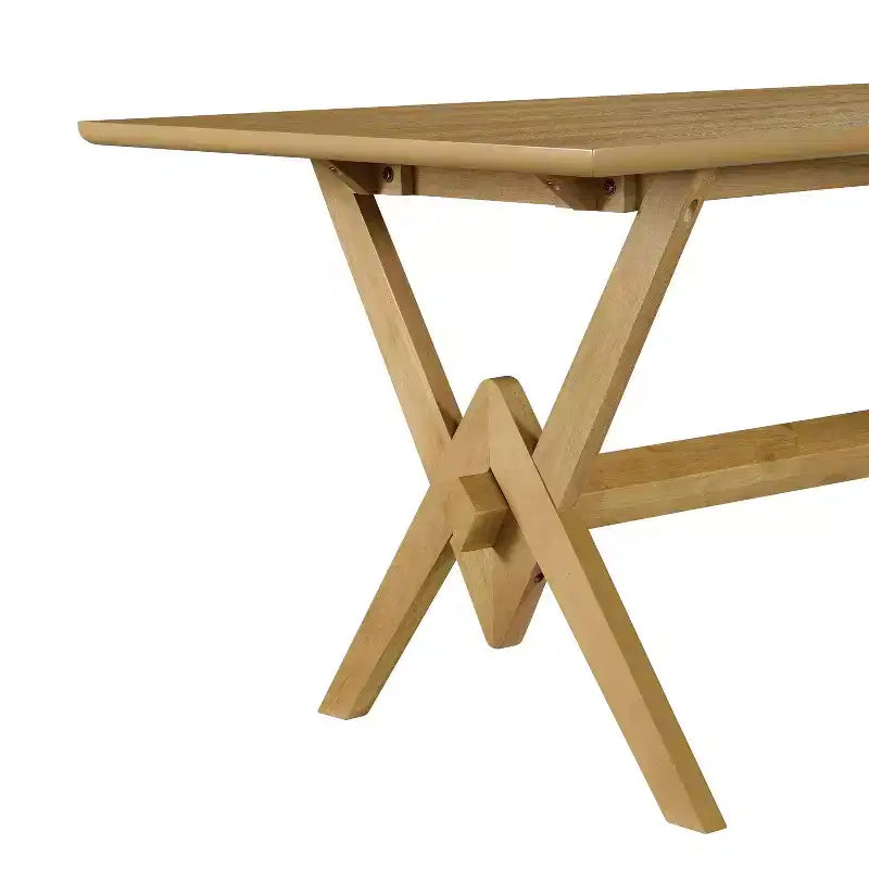 Christopher Knight Home Simon 5 Piece Mid-Century Modern Rubberwood Dining Set with Boucle Upholstered Chairs