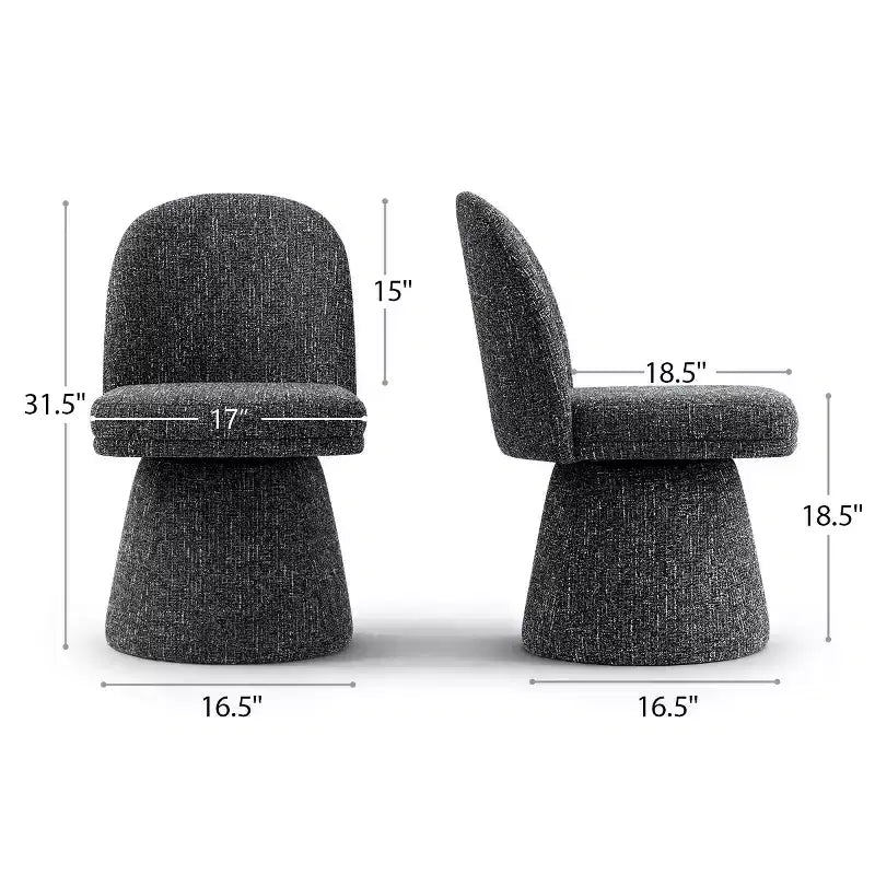 Set of 6 Modern 360 Swivel Armless Dining Chairs with Pedestal-style Base, Elegant Accent Chairs for Kitchen, Dining Room, or Office-Panipeachy