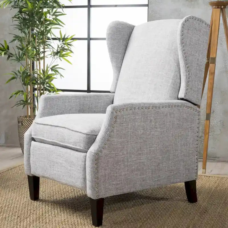 Wingback Push-Back Recliner Chair, Upholstered, Classic Style, Living Room Accent