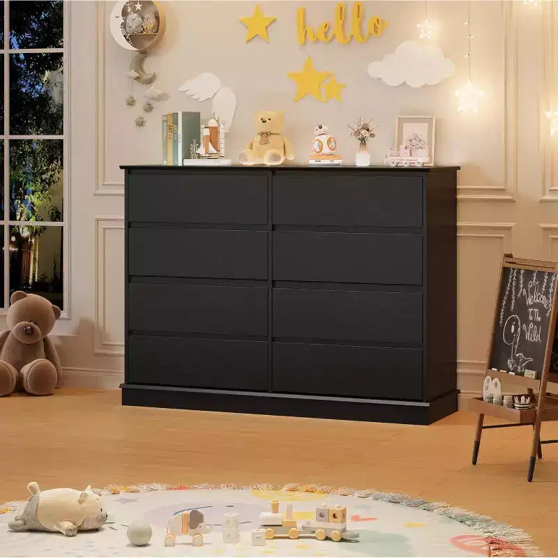 8-Drawer Storage Cabinet, Chest of Drawers with Deep Drawers, Large Wide-Top Closet for Living Room, Hallway, Children's Room
