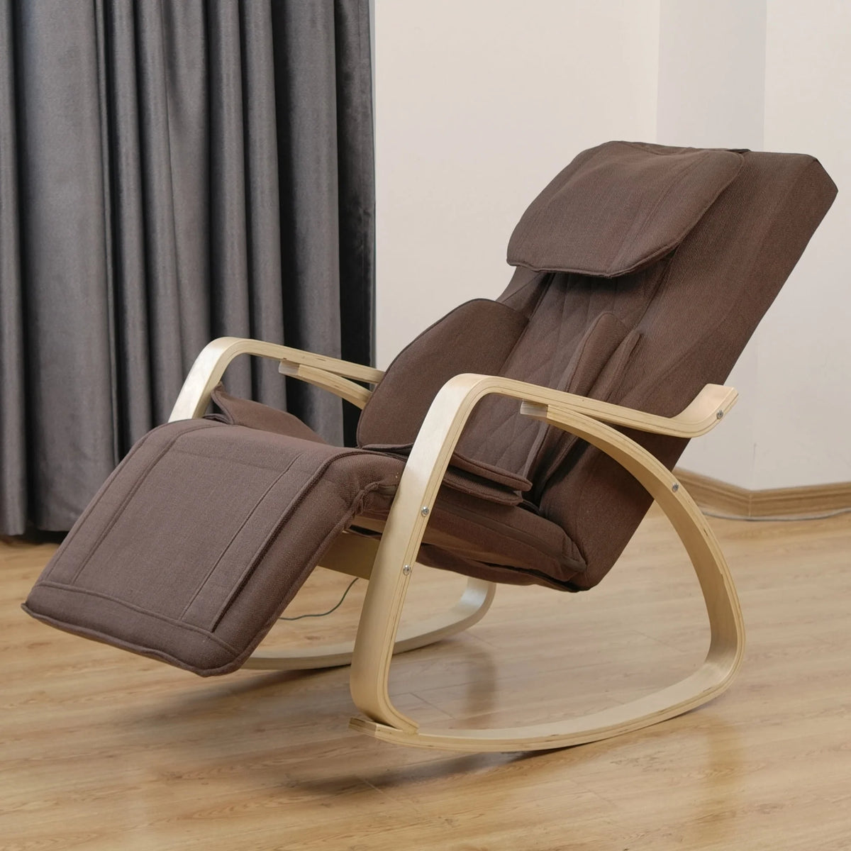 Full Massage Function Recliner Air Pressure Relaxation Chair Adjustable Rocking Chair with Cotton Fabric Cushion