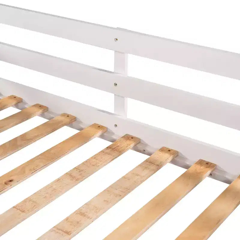 L Shaped Bunk Bed for 4 Kids, Quad Bunk Bed with Slide Full and Twin Wood Bunk Frame for Bedroom Dorm