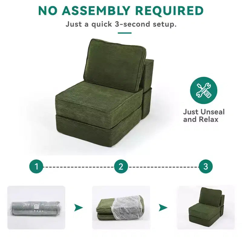 Convertible Cloud Sectional Couch Comfy Corduroy Sectional Sofa Comfy Couch With Deep Seat & High Pillows Easy To Assemble