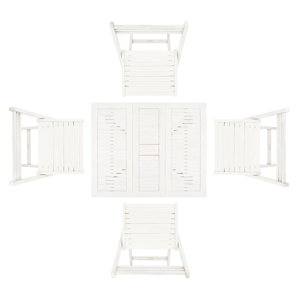 SAFAVIEH Outdoor Brandy 5-Piece Outdoor Dining Table Set - 43Wx35Dx29H