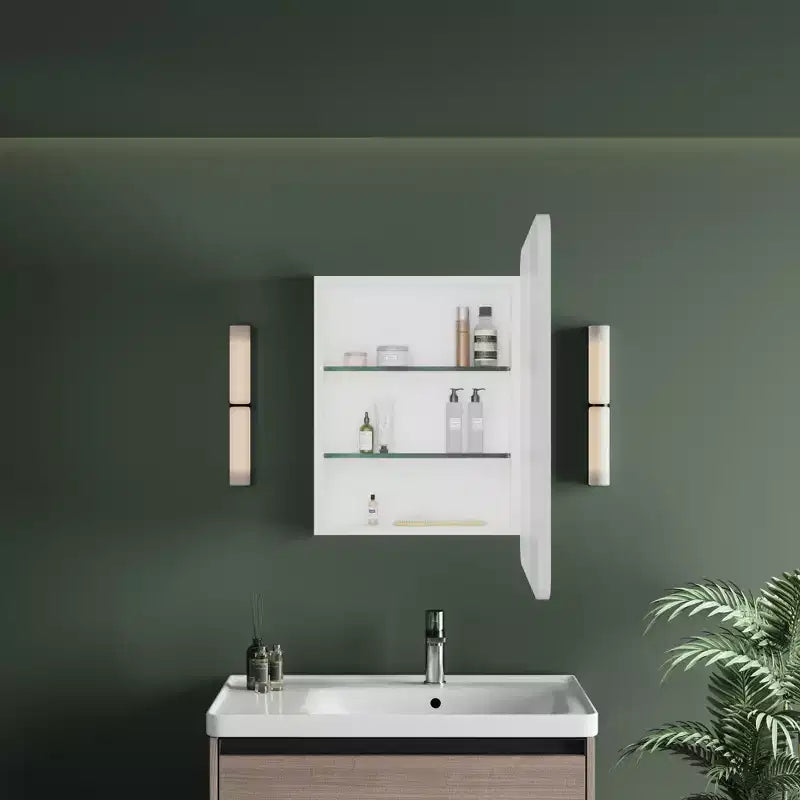Black / White / Gold LED Medicine Cabinet, Single Door, Left or Right Hinge, Recessed or Wall-Mounted