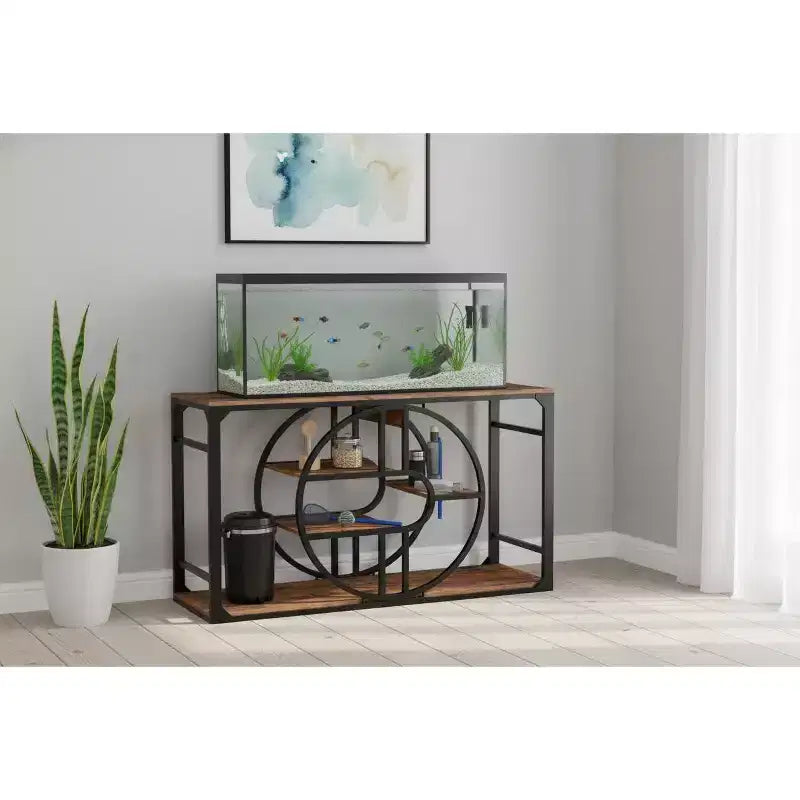 55-75 Gallon Metal Aquarium Stand, Heavy-Duty Fish Tank Stand with Storage Cabinet, Multi-Tier Fish Tank Stand with Thickened Legs, Suitable