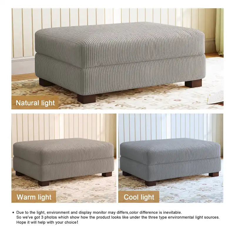 Pouffe d'appoint oversize en velours côtelé moderne