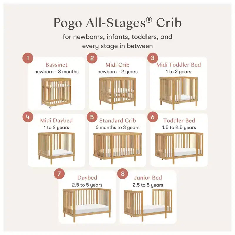 Babyletto Pogo 8-in-1 Convertible Crib with All-Stages Conversion Kits