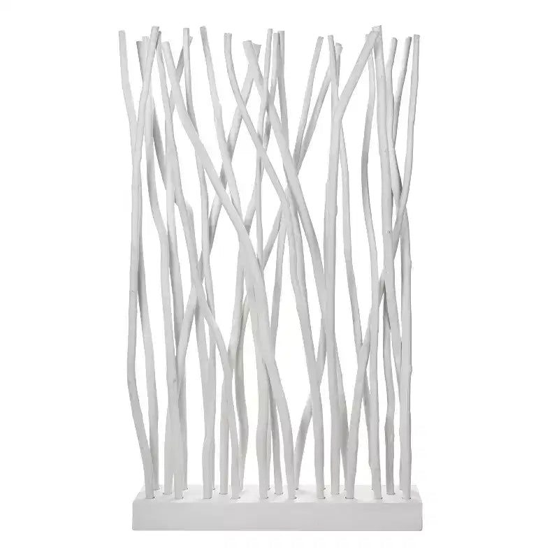 JONATHAN Y Tranquil 39W x 68H Coastal Bohemian Handcrafted Teak Branch Single Panel Room Divider