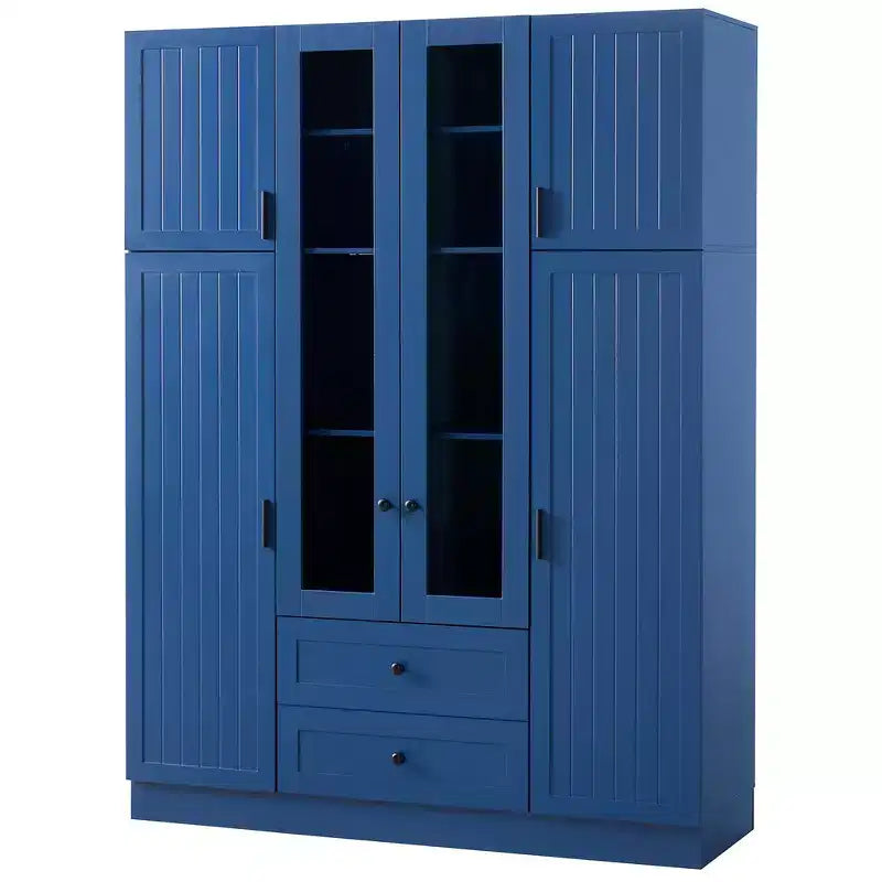 Whisen 71''H Freestanding Kitchen Storage Pantry, Large Dining Storage Cabinet Cupboard Sideboards With 6 Doors, Adjustable Shelves