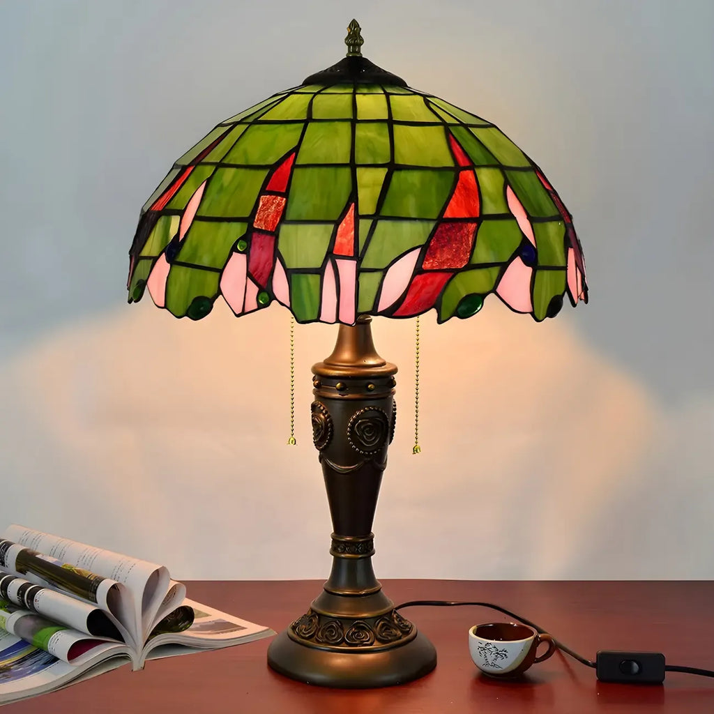 HomeyFad 2-Light Vintage Stainless Glass Dome Table Lamp