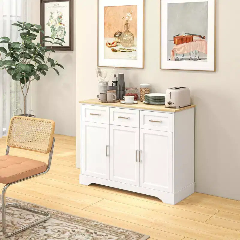 Modern Kitchen Sideboard Buffet Cabinet with Storage, Kitchen Island Dining Room Cabinet Living Room Furniture