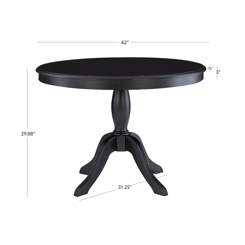 Table ronde à pied central en bois massif