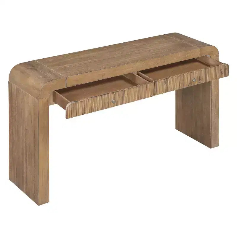 Whisen Rustic Console Table Entryway Table Side Table with Fluted Drawer Front