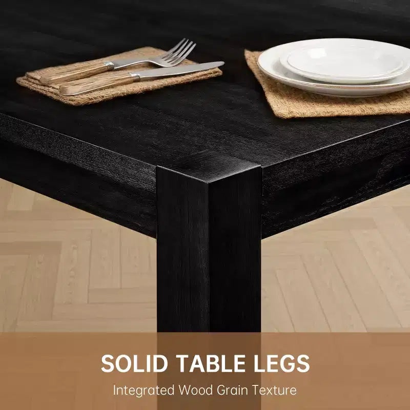 Modern Dining Set - 80 Table + 6 Cushioned Chairs, Solid Wood Frame, 400lbs Table Capacity, Easy Assembly